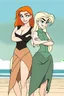 Placeholder: [lesbians on the beach] Kim Possible And Elsa