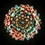 Placeholder: a mandelbulb 3d fractal made of metallic random color cubes