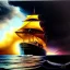 Placeholder: Drawing of 'Black Pearl Ship,Storm,lighting, Skull island', painting by Earl Norem, simon Bisley,frazetta,西嘛哒, evan lee, Vallejo,kelly oil on canvas, cinematic composition, extreme detail,fit full head inside picture,8k