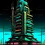 Placeholder: cyberpunk retro futuristic tower for comics