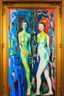 Placeholder: mirrors reflecting unhealed parts of the psyche; Surreal Expressionistic art with the color palette of matisse