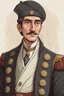 Placeholder: intelligent young man, Ottoman politician, positions, 1800 AD, 3 View, Vector, Flat Color, Digital Painting, Vector, Real, Illustration, Animation, Story board