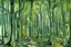 Placeholder: A green cybernetic forest painted by Edvard Munch