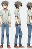 Placeholder: Anime man side character with plastic hands and legs , medium muscles, aged 27