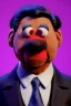 Placeholder: Waist up muppet Portrait, Xi Jinping as muppet doll, black suit and red tie, photo studio, blue background, unreal engine 5, concept art, art station, god lights, ray tracing, RTX, lumen lighting, ultra detail, volumetric lighting, 3d.