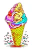 Placeholder: DRAW TO COLORING OF ICE CREAM, CARTOON STYLE, LOW DETAILS, THICK LINES, NO SHADING, NO COLOR