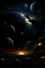 Placeholder: Black sky full of planets