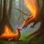 Placeholder: Fire dragon hunting a deer