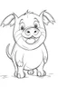 Placeholder: outline art for Piglet (Pig) coloring pages with sitch, white background, Sketch style, full body, only use outline, toddlers style, clean line art, white background, no shadows and clear and well outlined.