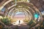 Placeholder: Unground underpunk and solarpunk tunnels, cinematic, extreme dof, dystopian, sci-fi, award-winning, Yui working hard in a garden, National Geographic, breath taking, oxygen farm but outside is a desert, fantasy, magical, geometry