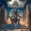 Placeholder: a magical fantasy god in an aztec temple