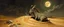 Placeholder: master oil painting by Rembrandt, good afternoon clay moon chill zebra smoking trickster golem peeking out of a sand twister whirlwind cocoon