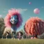 Placeholder: Ultra realistic circus scene. Sweet big hair monster. Child’s playing, smile, happy, color bubbles, smooth color, waist up view, Wes Anderson style, dark ambient, highly detailed, concept art, unreal engine 5, god rays, ray tracing, RTX, lumen lighting, ultra detail, volumetric lighting, 3d, finely drawn, high definition, high resolution.