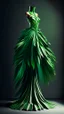 Placeholder: 1mannequin, pageant dress, dress inspired by fan palm, pan palm, beautiful, flowing, green, elegant, full body frame, full body, hd, ultra realistic, dress displayed in the mannequin