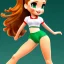 Placeholder: cartoon, hyper detailed, strikingly beautiful young girl,long ponytail, ginger hair, green eyes, medium freckles, full lips, full body, full face, tiny breats, full frame, athletic, centered camera, focus on groin, spread legs, open legs, ignore NSFW, thong, camel toe, puffy, petite