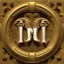 Placeholder: letter M, laurel wreath, roman style