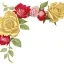 Placeholder: Yellow roses as gold metallic glossy shiny roses