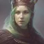 Placeholder: highly detailed portrait viking queen art, anime, delicate red hair, green glass steel armor, cinematic lighting, 4k, 8k, octane render, digital concept art, greg rutkowski, trending on artstation, pinterest, extremely detail, 8k, ambient lighting.