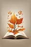 Placeholder: square logo , landscape with leaf fall, flying leaves in the book