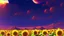 Placeholder: purple sky full of stars, sunflower field, anime, high res, makoto shinkai
