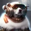 Placeholder: Cyberpunk Portrait of cyborg dog child with brown hair and with cute face, north pole snowy vibe , perfect composition, hyperrealistic, super detailed, 8k, high quality, trending art, trending on artstation, sharp focus, studio photo, intricate details, highly detailed, by greg rutkowski