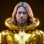 Placeholder: beautiful cosmic golden male, long hair, nice smiling, delicate colors, beautiful glamour galactic golden dress, ultra sharp focus, 8k, unreal engine 5, extremely sharp detail, light effect, soft light atmosphere of a spaceship, smooth, full of details, face in front, complete vision of face and body