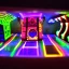 Placeholder: miniature scene arcade dark neon lights