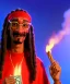 Placeholder: Snoop Dogg, burning cigar with dollars, jungle background, hyper realistic