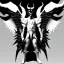 Placeholder: angel, demon, angel demon hybrid, half angel, half demon, black angel wings, white demon wings, black and white, balance, horns, armor, noble clothes, black and white armor, black and white clothes