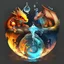 Placeholder: Cute dragon water and fire and winder and earth