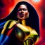 Placeholder: Ultra detailed fullbody Portrait in oil on canvas of powerwoman with Hulkbuster Armor,wearing cape, extremely detailed digital painting, extremely detailed face,crystal clear Big Glowing eyes, mystical colors ,perfectly centered image, perfect composition, rim light, beautiful lighting, 8k, stunning scene, raytracing, anatomically correct, in the style of robert e howard and Ken Kelley and Ohrai Noriyoshi and Simon Bisley and tomzj1