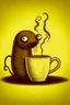 Placeholder: leech drinking coffee