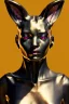 Placeholder: Medium Close Up Portrait, Front image. cyberpunk, rabbit mask, Afro woman, pink hair. Titanium dress. Red, black, gold, color. Punk style. Color background, photo studio. Avatar image, highly detailed, concept art, smooth, unreal engine 5, god rays, ray tracing, RTX, lumen lighting, ultra detail, volumetric lighting, 3d, finely drawn, high definition, high resolution.