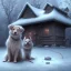 Placeholder: sad, scared, lonely dog tied up outside in front of a house, winter, 8k resolution, high-quality, fine-detail, intricate, digital art, detailed matte, volumetric lighting, illustration, 3D octane render, brian froud, howard lyon, selina french, anna dittmann, annie stokes, lisa parker, greg rutowski