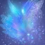 Placeholder: subtle transparent bright glitter blue butterfly, light, galactic, subtle flowers