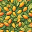 Placeholder: A background with colors of mango and its leaves and some light orange