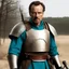 Placeholder: [Breaking bad in middle age] Bryan Cranston as Walter White in the style of Evil Dead: he wears an armour on the battlefield and a zweihander sword to fight with fury