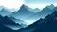 Placeholder: a vector graphic of icy mountains in the mist at dusk