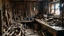Placeholder: A cluttered weaponry with worn wooden walls and stone floors.
