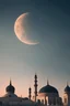 Placeholder: Image of the sky with a crescent moon with a mosque dome