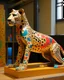 Placeholder: A beige time elemental cheetah painted by Stuart Davis