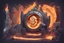 Placeholder: illustration for a project that allows users to build their own crypto currency and the name of the project is token forge, the illustration should either contain a forge or a blacksmith