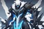 Placeholder: white bear in 8k solo leveling shadow artstyle, symbiote them, blue ice and thunder, neon effect, blue thunder, full body, apocalypse, intricate details, highly detailed, high details, detailed portrait, masterpiece,ultra detailed, ultra quality