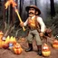 Placeholder: [1960’s stop-motion animation style of savage revenge] a 70s advertisement video TV featuring Demonstrating Clueless Rambo wannabe hunting for candy corn; as a claymation character toy from a claymation horror movie in burning rainbow land, from hell, creepy Videos, strange creatures everywhere , as old advertisement shot on video VHS