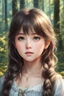 Placeholder: a painting of a young girl in a forest, realistic cute girl painting, realistic anime art style, anime painting, realistic anime artstyle, portrait anime girl, realistic anime 3 d style, beautiful anime portrait, realistic anime style at pixiv, detailed portrait of anime girl, kawaii realistic portrait, cgsociety 9, cute anime girl portrait, stunning anime face portrait