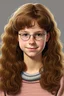 Placeholder: GIRL WITH HUGE 1980S PERMED HAIR, REALISTIC