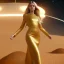 Placeholder: beautiful cosmic golden male, long hair, nice smiling, delicate colors, beautiful glamour galactic golden dress, ultra sharp focus, 8k, unreal engine 5, extremely sharp detail, light effect, soft light atmosphere of a spaceship, smooth, full of details, face in front, complete vision of face and body