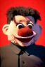 Placeholder: Waist up muppet Portrait, Kim Jong-un as muppet doll, black suit, photo studio, red background, unreal engine 5, concept art, art station, god lights, ray tracing, RTX, lumen lighting, ultra detail, volumetric lighting, 3d.