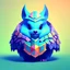 Placeholder: clean art of a cute fantasy creature made of segments of stone, soft lighting, soft pastel gradients, high definition