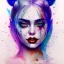 Placeholder: Harley Quinn, watercolor illustration by <agnes cecile>